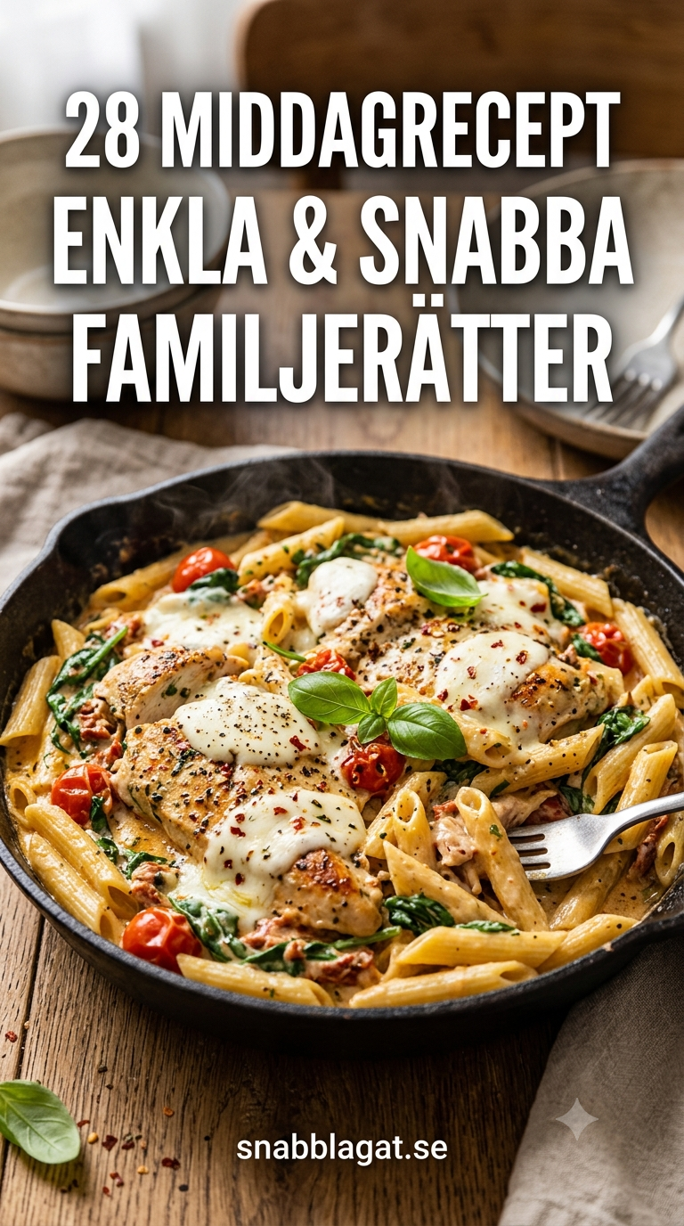 28 Middag Recept - Enkla & Snabba Familjerätter