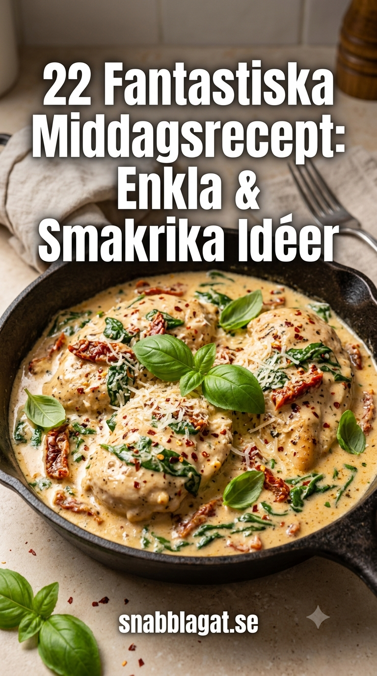22 Fantastiska Middagsrecept: Enkla & Smakrika Idéer