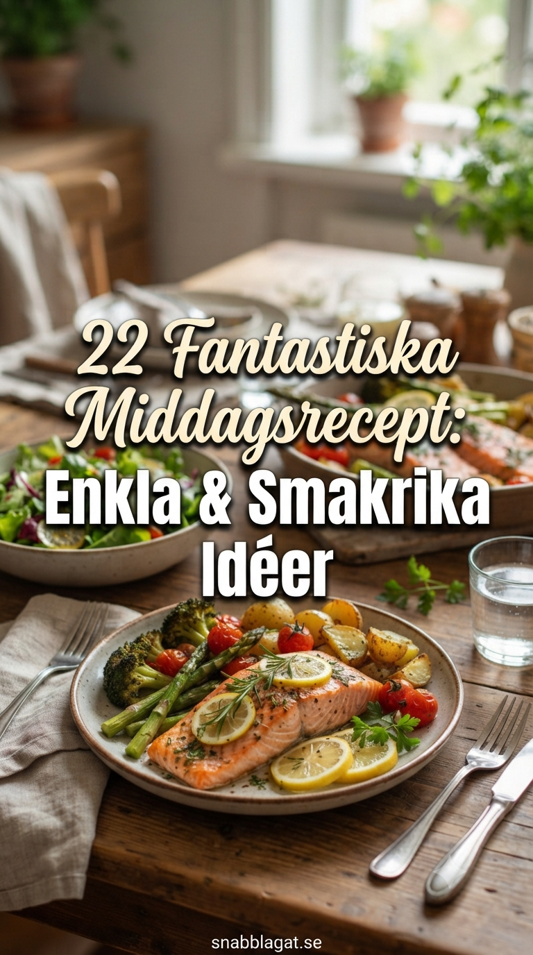 22 Fantastiska Middagsrecept: Enkla & Smakrika Idéer