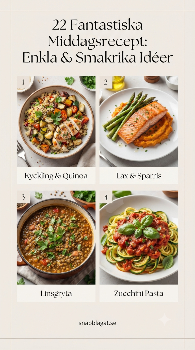 22 Fantastiska Middagsrecept: Enkla & Smakrika Idéer