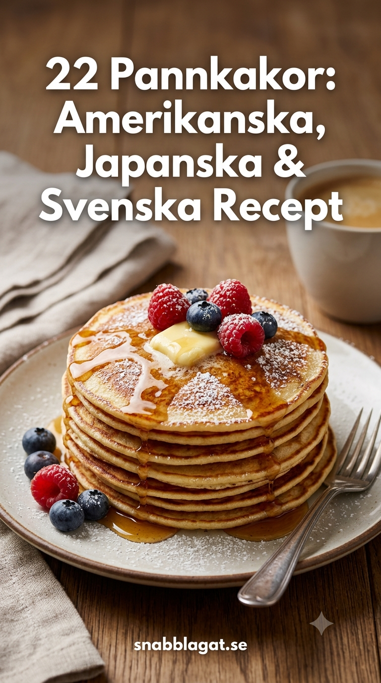 22 Pannkakor: Amerikanska, Japanska & Svenska Recept