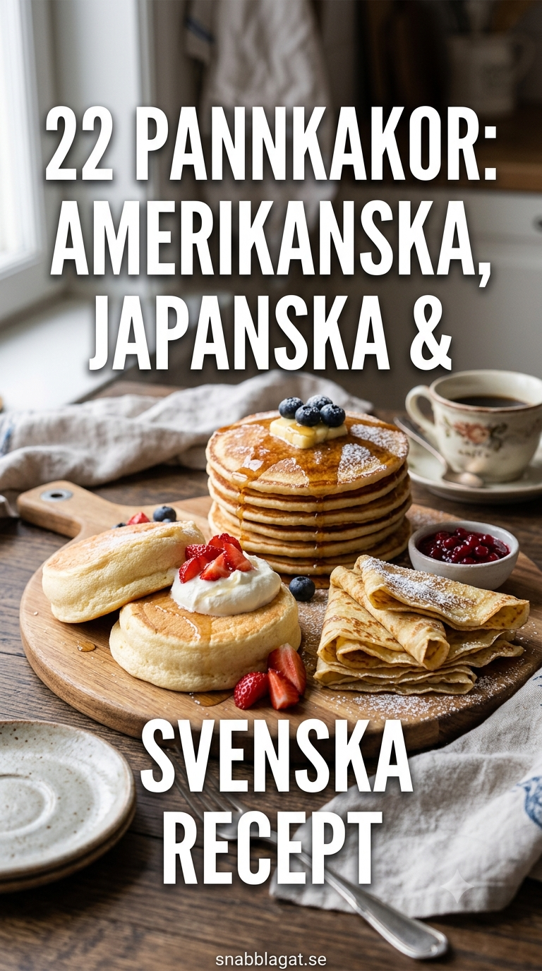 22 Pannkakor: Amerikanska, Japanska & Svenska Recept