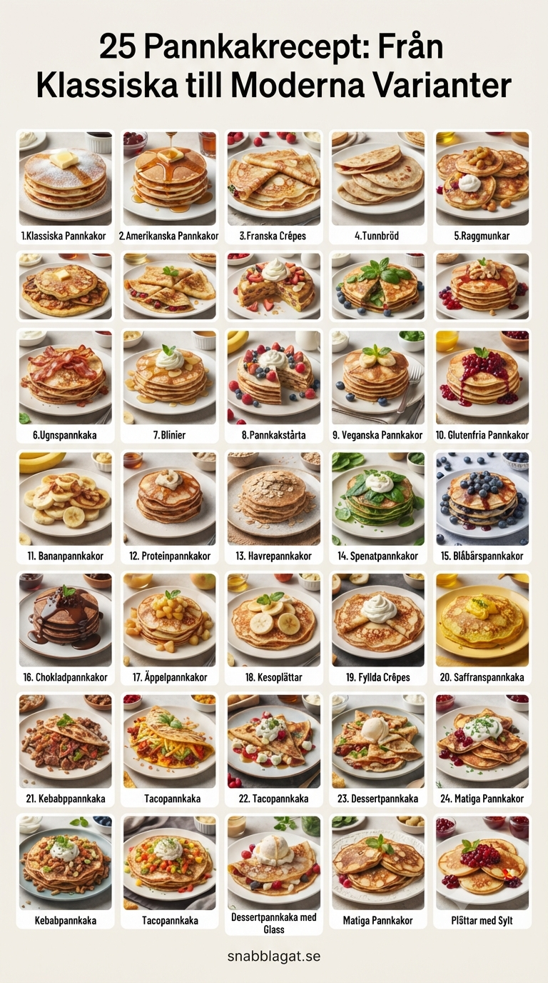 25 Pannkakrecept: Från Klassiska till Moderna Varianter
