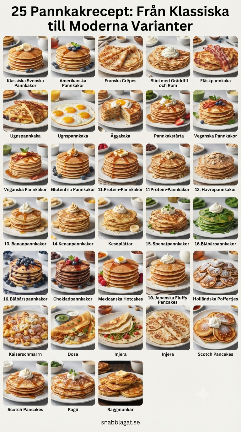 25 Pannkakrecept: Från Klassiska till Moderna Varianter