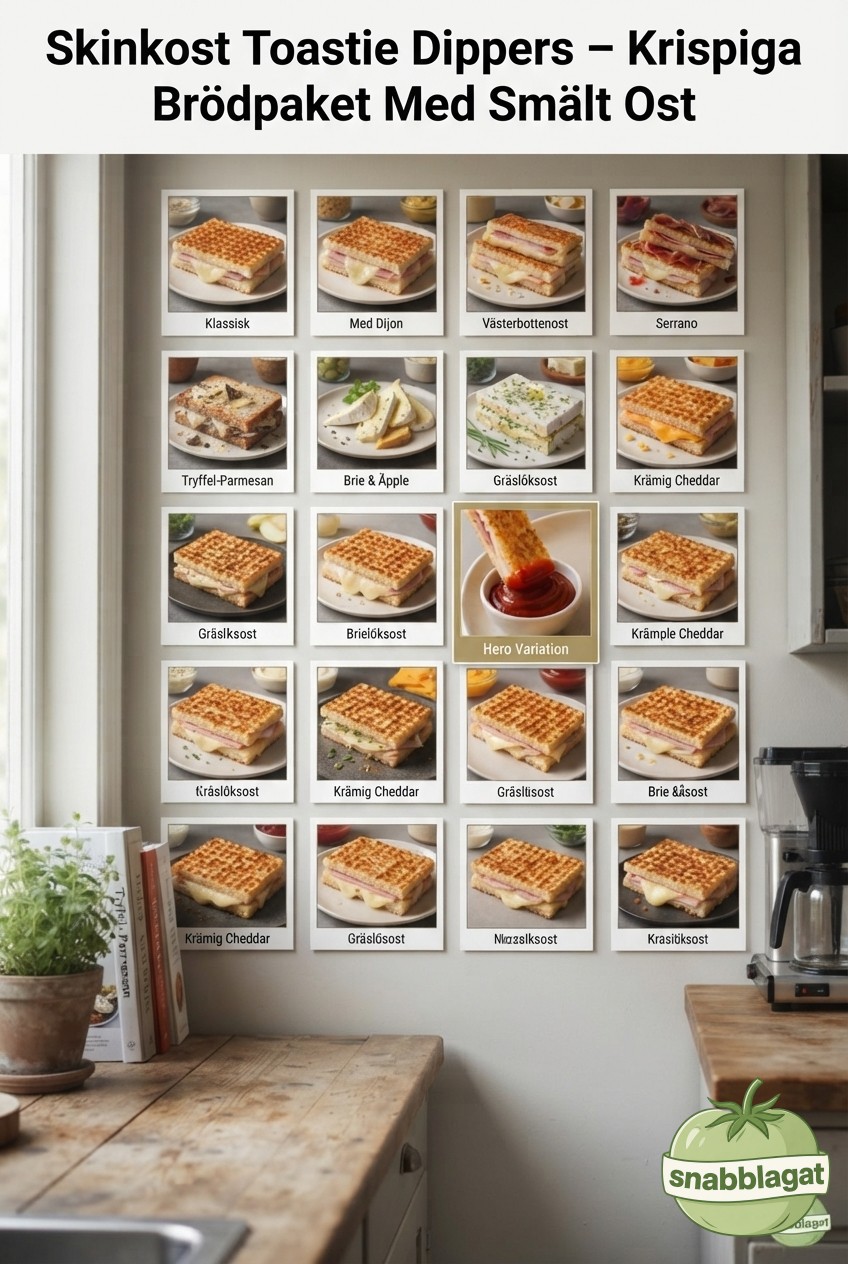 Skinkost Toastie Dippers – Krispiga Brödpaket Med Smält Ost