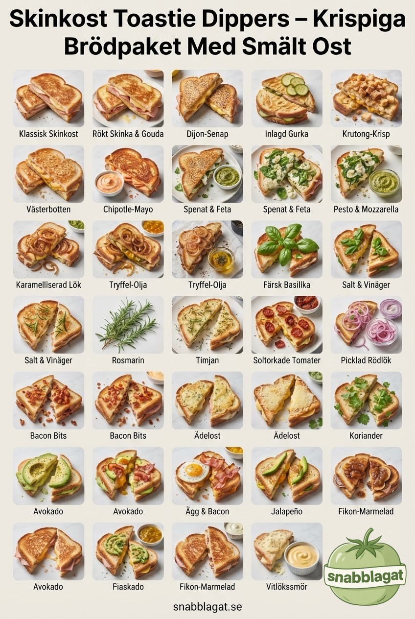 Skinkost Toastie Dippers – Krispiga Brödpaket Med Smält Ost