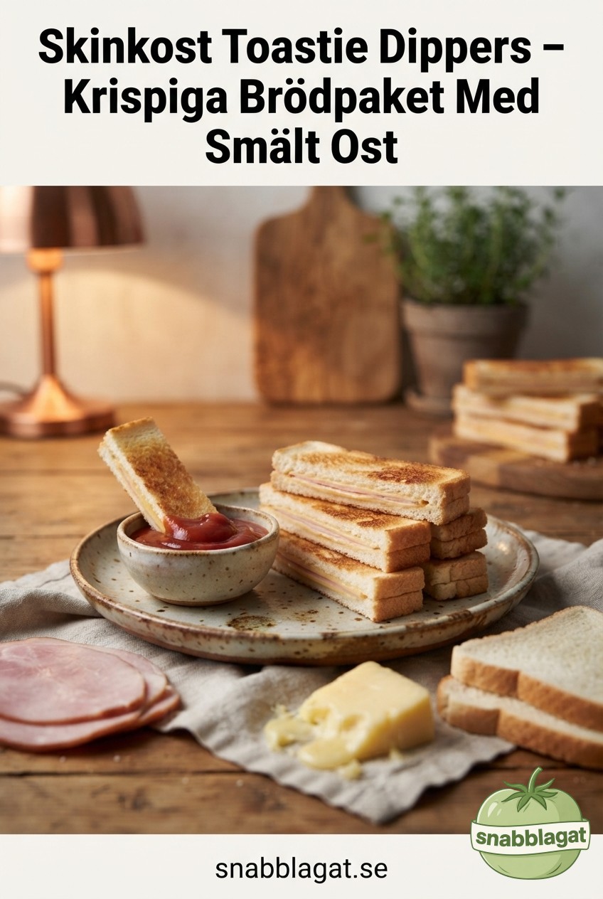 Skinkost Toastie Dippers – Krispiga Brödpaket Med Smält Ost