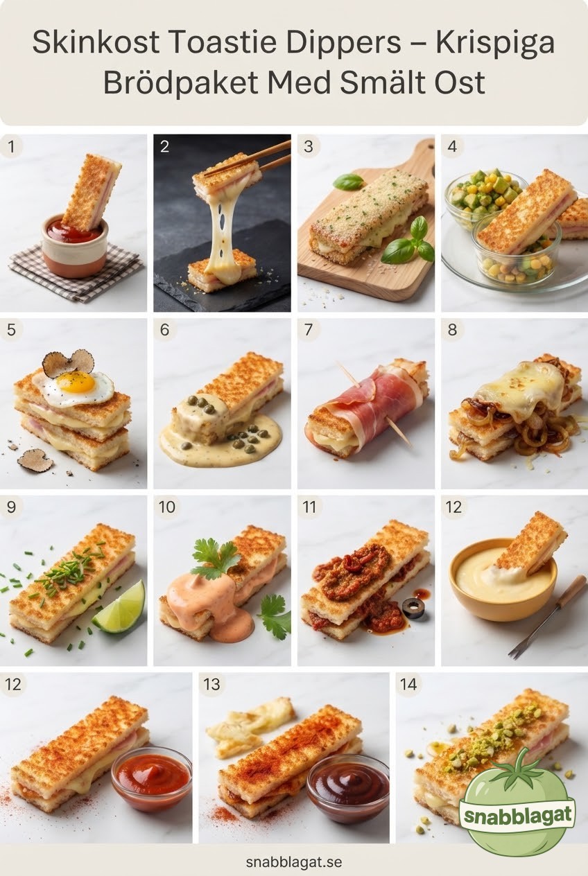 Skinkost Toastie Dippers – Krispiga Brödpaket Med Smält Ost