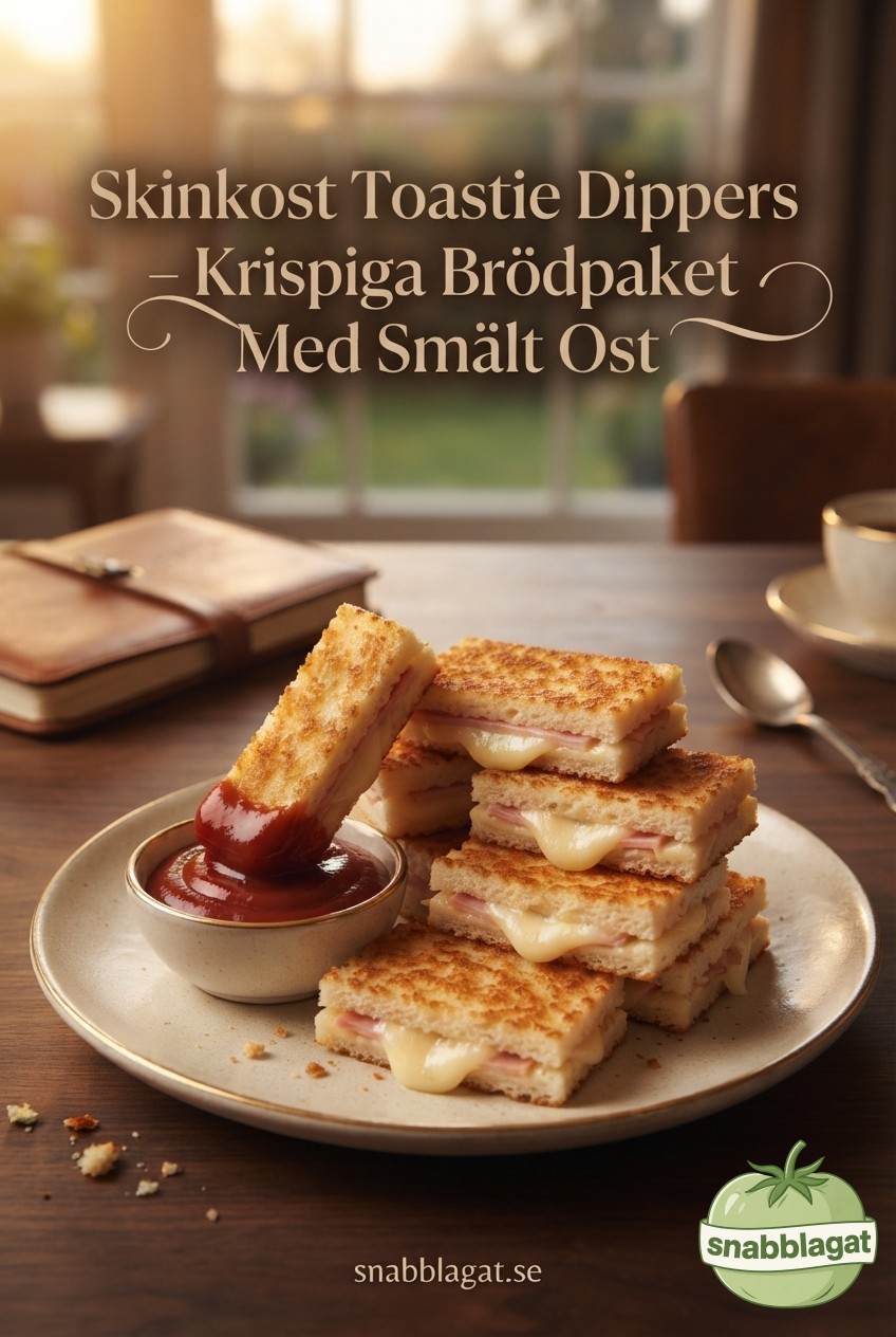 Skinkost Toastie Dippers – Krispiga Brödpaket Med Smält Ost