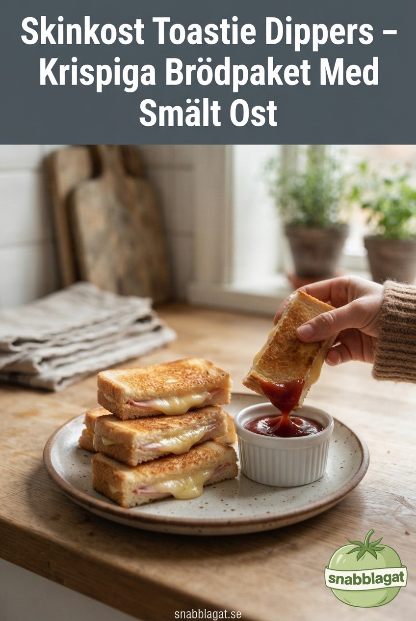 Skinkost Toastie Dippers – Krispiga Brödpaket Med Smält Ost