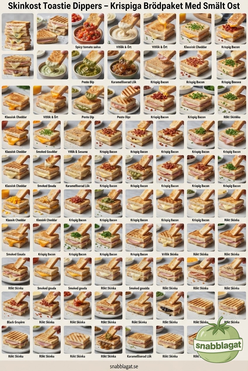 Skinkost Toastie Dippers – Krispiga Brödpaket Med Smält Ost