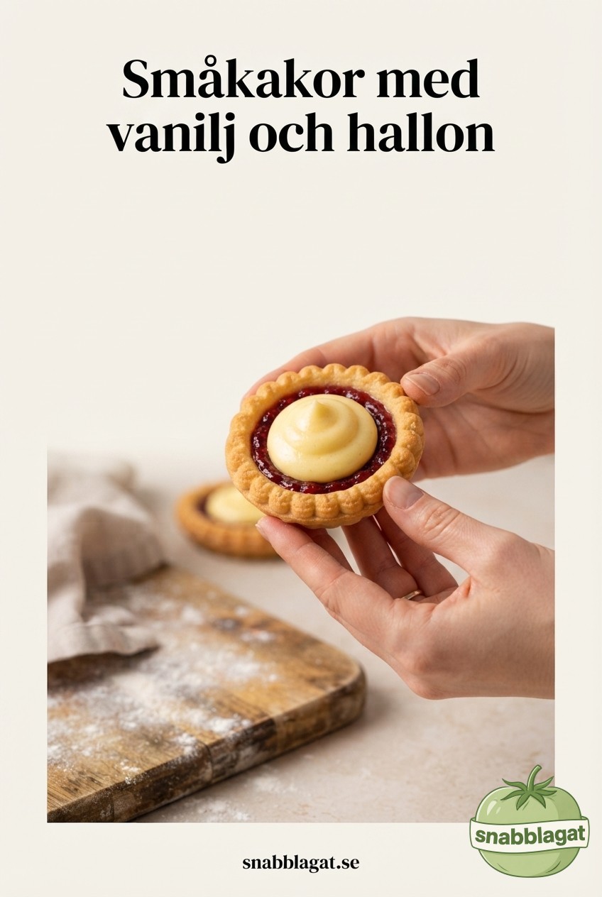 Småkakor med vanilj och hallon