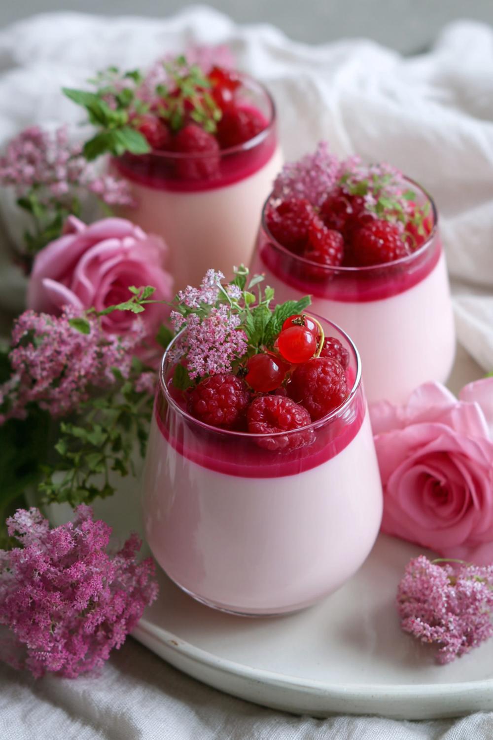 13. Pannacotta recept 2026 med rabarber och vanilj i rosa skimmer