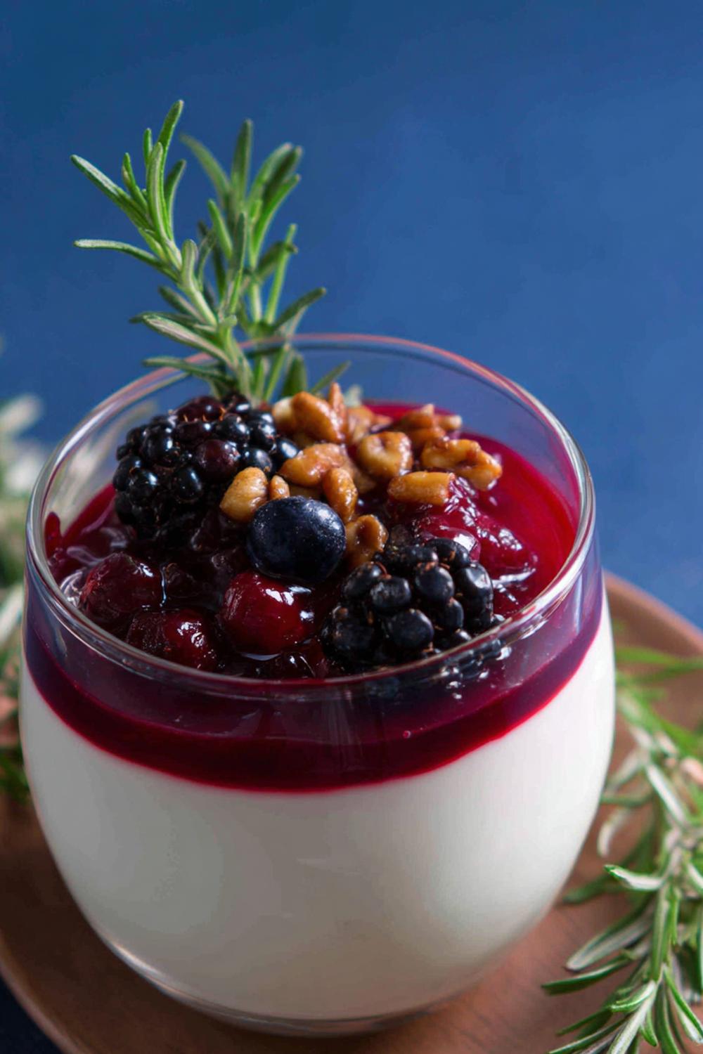 22. Pannacotta recept 2026 med skogsbär och rosmarin som vild känsla