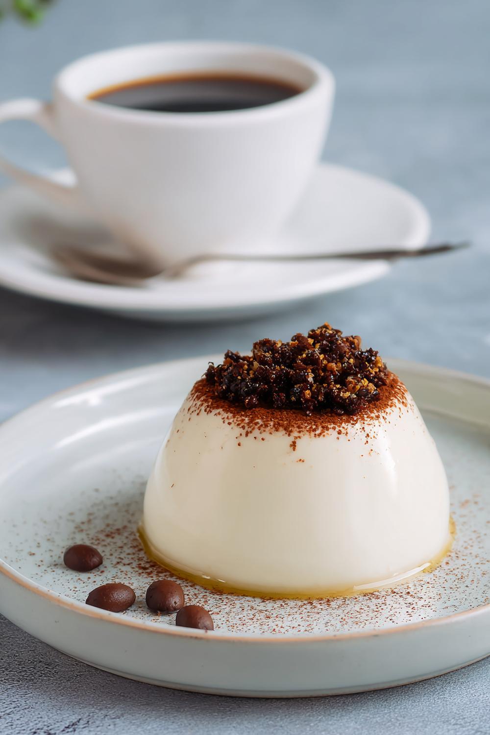 4. Pannacotta recept 2026 med espresso och kakao på toppen