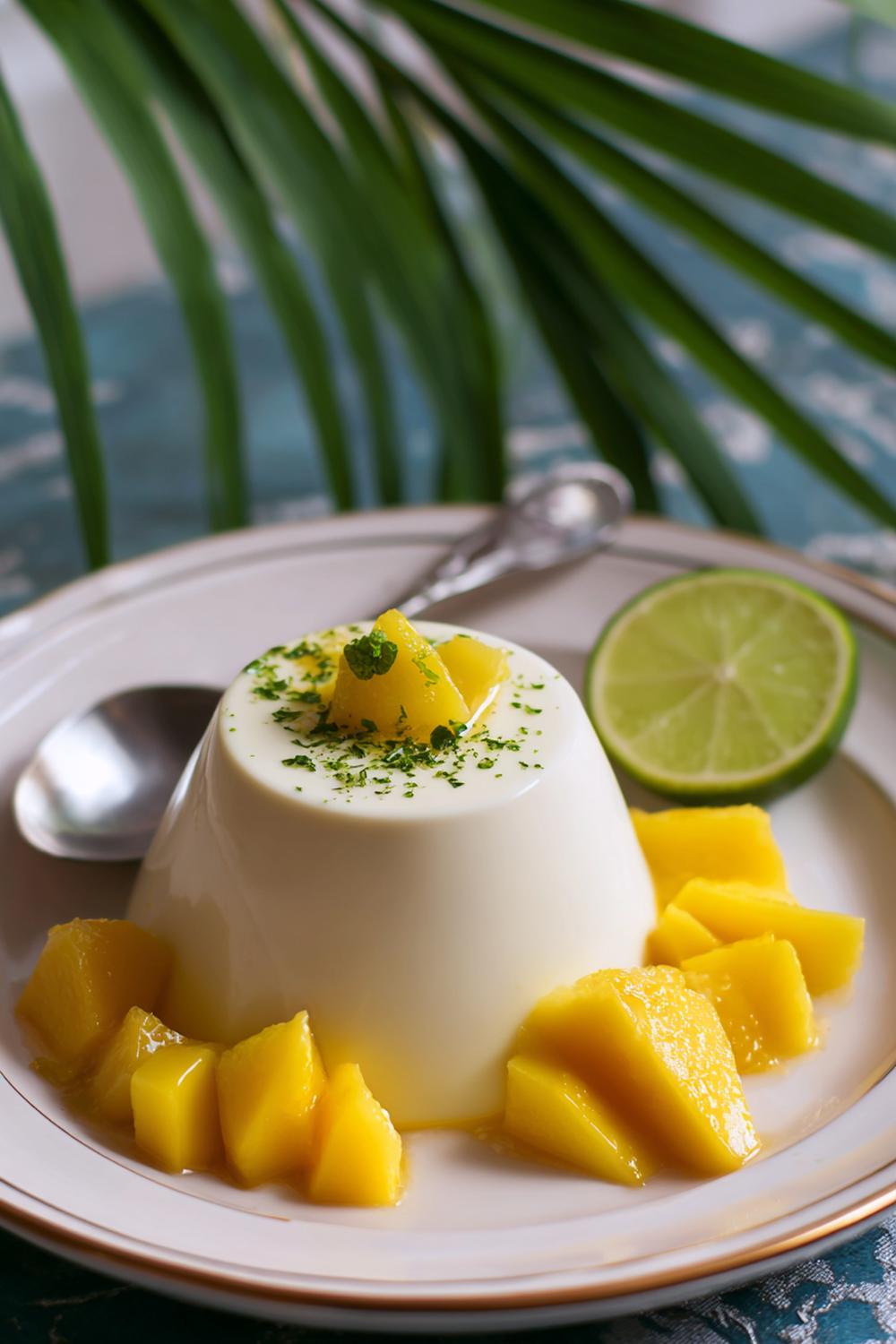 5. Pannacotta recept 2026 med mango och lime i tropiska lager