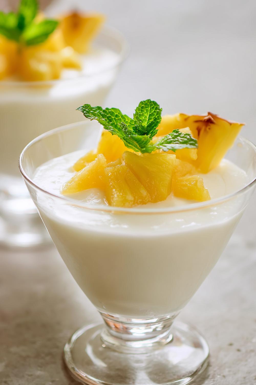 8. Pannacotta recept 2026 med kokos och ananas som piña-känsla