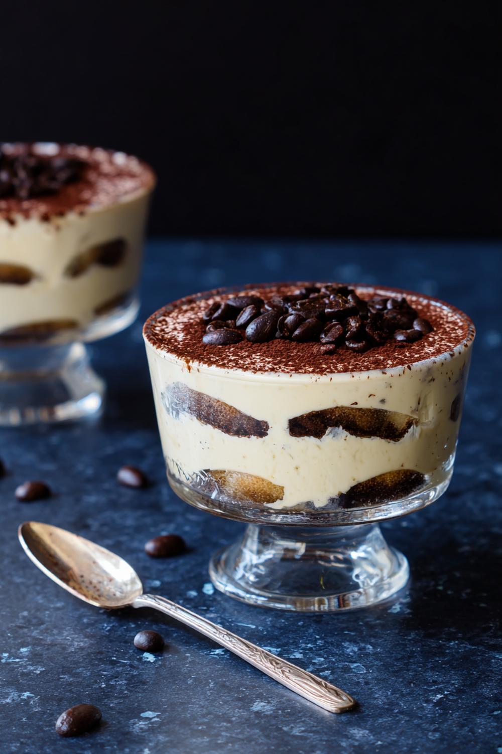 10. Mörk choklad- och espresso-tiramisu med kakaonibs