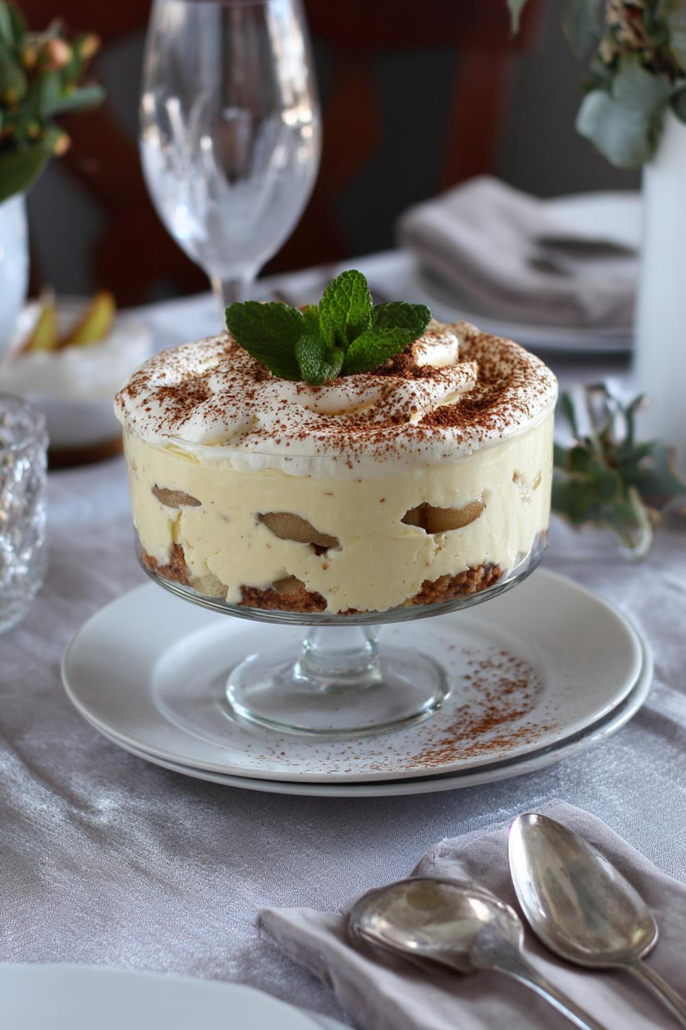 16. Päron- och ingefära-tiramisu med fräsch kryddighet