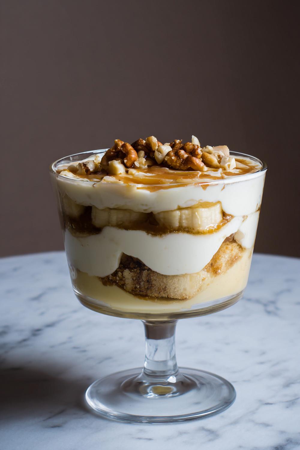 17. Banan- och kola-tiramisu med rostade nötter
