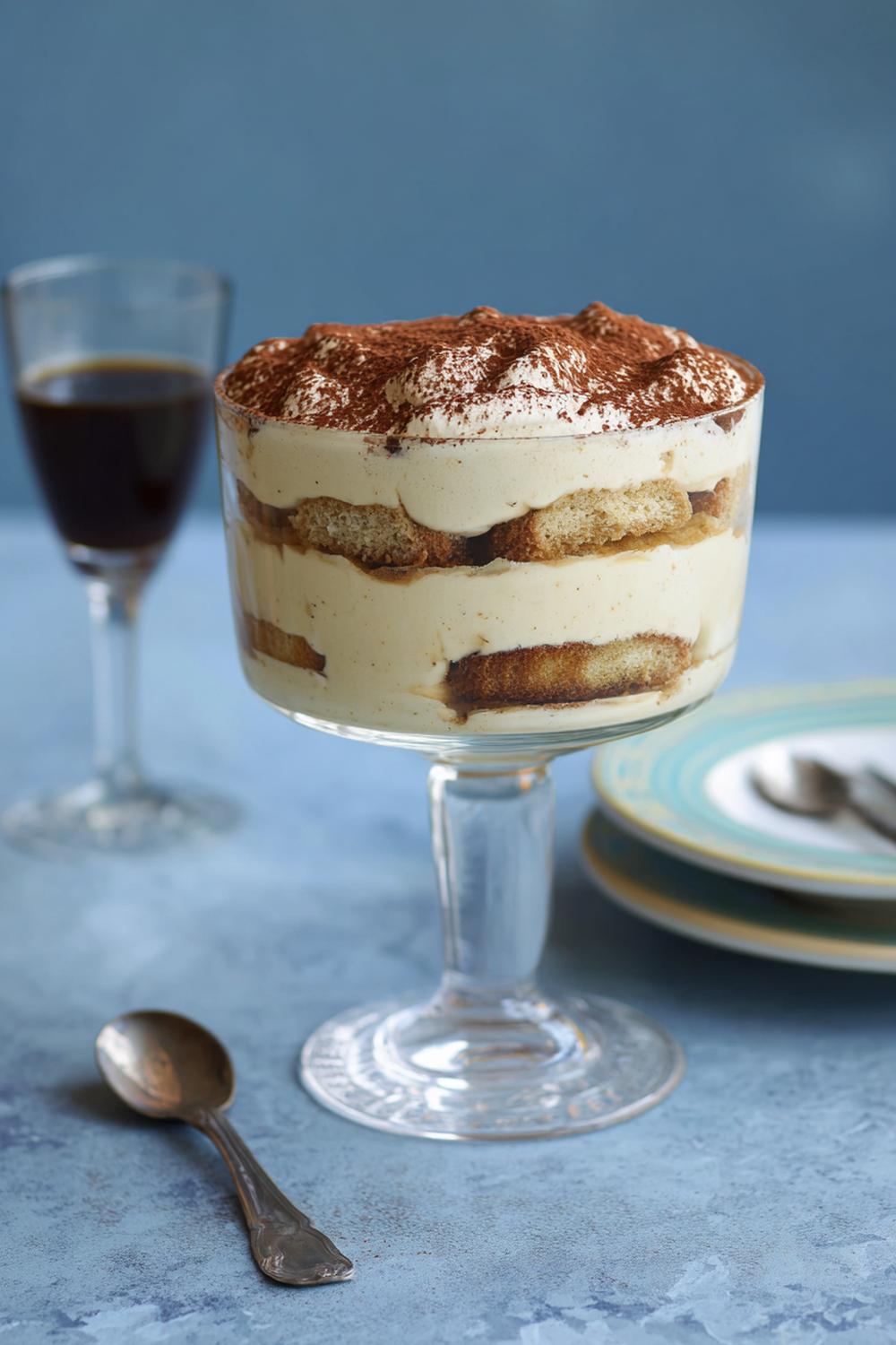 20. Kaffe- och amaretto-tiramisu med rostad mandel