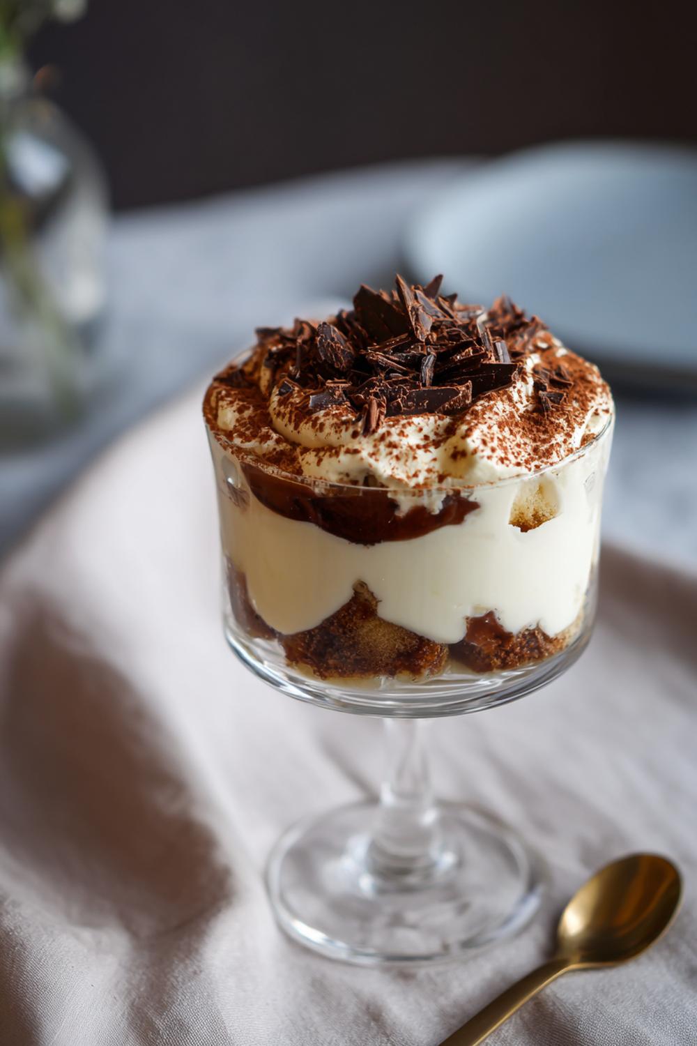 21. Rom- och choklad-tiramisu med glansig ganachetopp