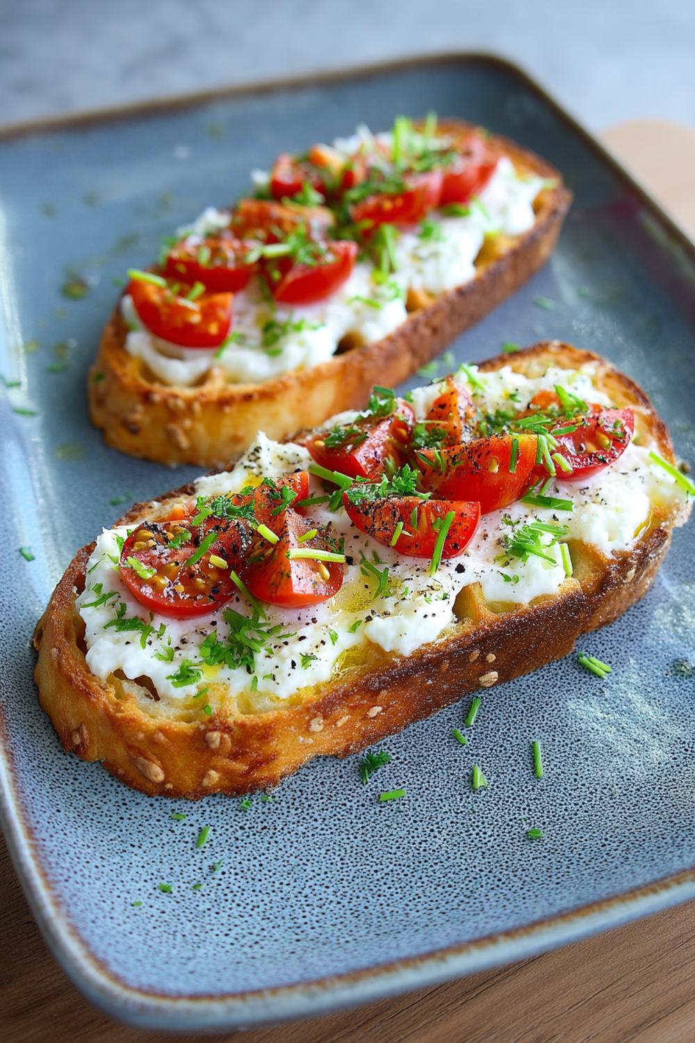 Tomater på blå keramik